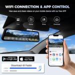 360° 4-Channel Mirror Dash Cam with WiFi