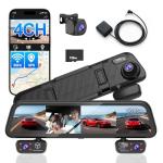 SPRLF Rear View Mirror Dash Cam with Touch Screen