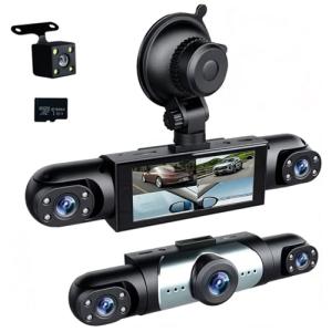 360° Full View 4 Channel Dash Cam with Night Vision