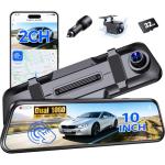 10" Touch Screen Mirror Dash Cam with 32GB Card