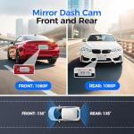 10" Touch Screen Mirror Dash Cam with 32GB Card