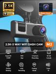 Galphi 3-Channel WiFi Dash Cam with 64GB Card