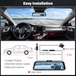 1080P Rear View Mirror Dash Cam with Night Vision