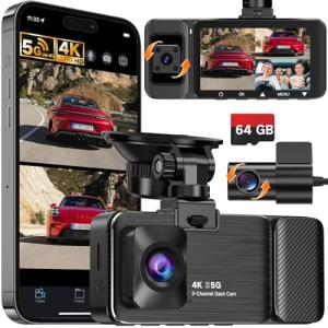 WECOOL 4K 3 Channel Dash Cam with WiFi