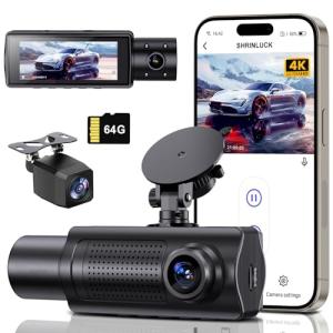 SHRINLUCK 4K Tri-Channel Dash Cam with WiFi