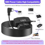 OBD2 Power Cable for Dash Camera Charging