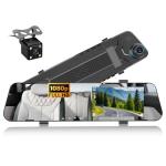 CAMECHO 4.5" Dual Lens Mirror Dash Cam 1080P
