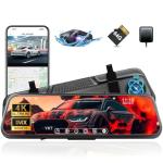 YKT 4K Rear View Mirror Dash Cam with WiFi