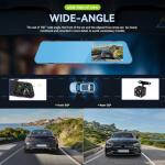 4.5 Inch Dual Lens 1080P Mirror Dash Cam