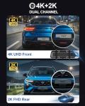 YKT 4K Rear View Mirror Dash Cam with WiFi