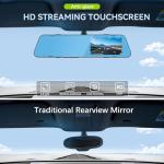 4.5 Inch Dual Lens 1080P Mirror Dash Cam