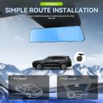 4.5 Inch Dual Lens 1080P Mirror Dash Cam