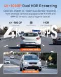 70mai 4K Dual Dash Cam with AI Features