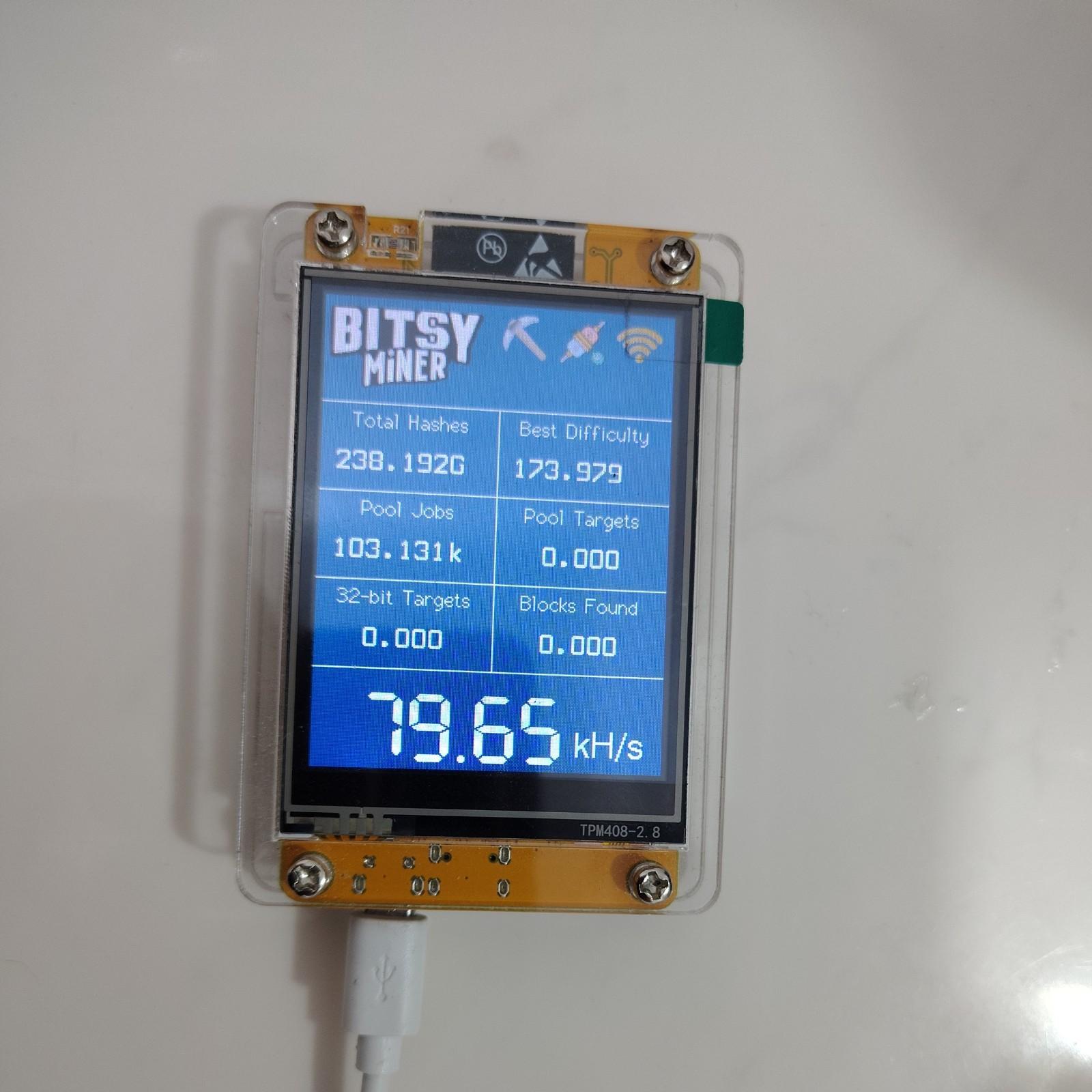 BitsyMiner Bitcoin Solo Miner - 80kH/s Speed