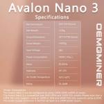 Canaan Avalon Nano 3 Bitcoin ASIC Miner 4TH/s