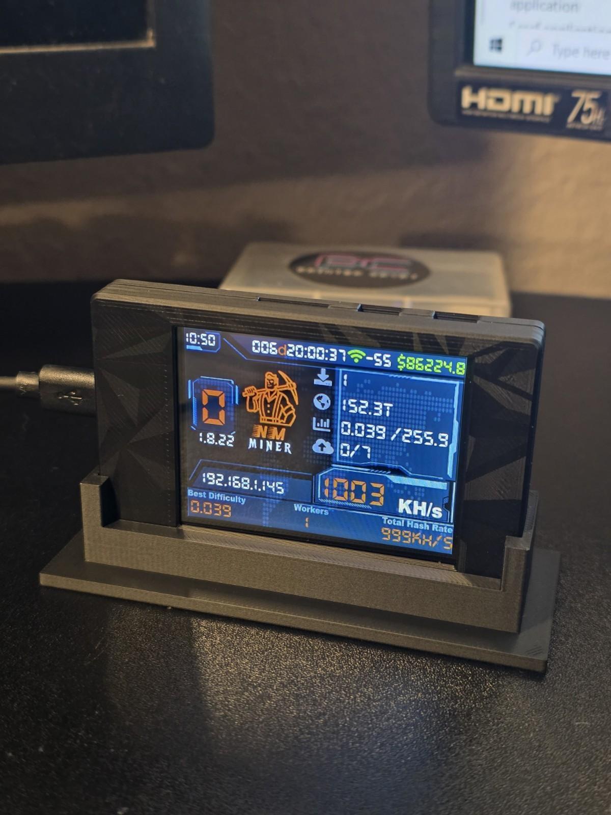 Bitcoin Lottery Miner Stand for ESP32 2.8”