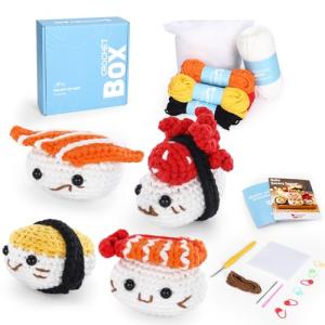 Sushi Crochet Kit for Beginners – 4 Pieces