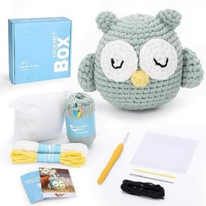Beginner's Crochet Kit: Sleeping Owl Design