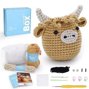 Complete Beginner Crochet Kit - Highland Cow