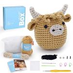 Complete Beginner Crochet Kit - Highland Cow