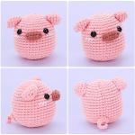 Beginner Pink Pig Crochet Kit with Tutorials