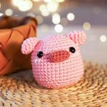 Beginner Pink Pig Crochet Kit with Tutorials