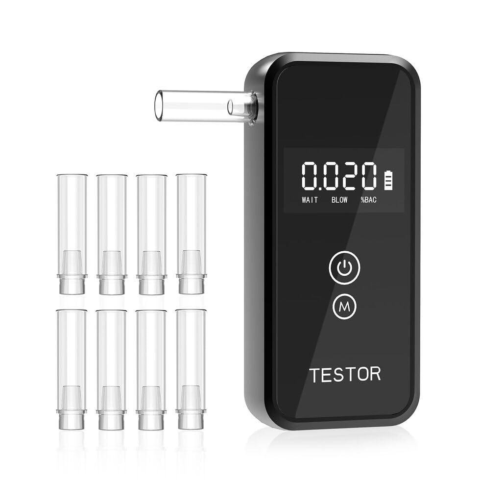 Professional Portable Breathalyzer with 8 Mouthpieces