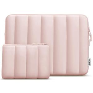 TECOOL 15.6 Inch Puffy Laptop Sleeve - Pink