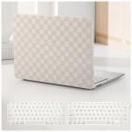 Checkered Cream Leather Case for MacBook Pro 13