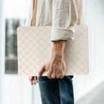 Checkered Cream Leather Case for MacBook Pro 13