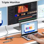 USB C Triple Monitor Hub with 4K HDMI