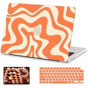 Orange Wave Case with Screen Protector for MacBook Pro 14