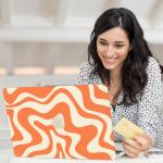 Orange Wave Case with Screen Protector for MacBook Pro 14