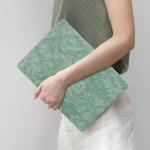 Green Floral Leather Case for MacBook Pro 14