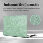 Green Floral Leather Case for MacBook Pro 14