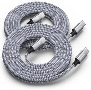 10FT 2-Pack Braided 100W USB-C Charging Cables