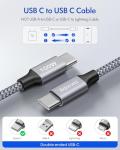10FT 2-Pack Braided 100W USB-C Charging Cables