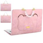Pink Microsuede 14-Inch Laptop Sleeve with Pocket