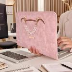 Pink Microsuede 14-Inch Laptop Sleeve with Pocket
