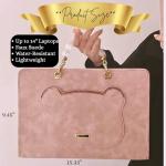 Pink Microsuede 14-Inch Laptop Sleeve with Pocket