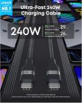 Anker Nano 240W USB-C Charging Cable, 1ft