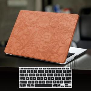 Brown Floral Leather Case for MacBook Pro 14