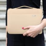 LANDICI 360°Laptop Sleeve Case 13 13.6 Inch Compatible with MacBook Air 13 M1/M2/M3/M4 2020-2025, MacBook Pro 13/14, IPad Air/Pro 13, Waterproof Computer Bag Cover with Handle, Apricot