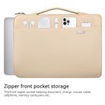 LANDICI 360°Laptop Sleeve Case 13 13.6 Inch Compatible with MacBook Air 13 M1/M2/M3/M4 2020-2025, MacBook Pro 13/14, IPad Air/Pro 13, Waterproof Computer Bag Cover with Handle, Apricot