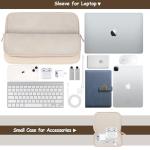 Arvok Laptop Case for MacBook Air 15 inch/MacBook Pro 16 inch, Dell XPS 15 Plus,15-inch MacBook Pro A1990, Water-Resistant Leather Case with Accessory Bag (Milk White, 15 inch)
