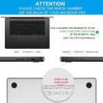 CaseBuy Palm Rest Protector Vinyl Skin Stickers(3 in 1) for 2024 2023 M4 M3 Pro/Max MacBook Pro 16 inch A2991 A3403 A3186 with Touch-ID Scratch-Resistant Keyboard Cover -Space Black