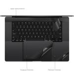 CaseBuy Palm Rest Protector Vinyl Skin Stickers(3 in 1) for 2024 2023 M4 M3 Pro/Max MacBook Pro 16 inch A2991 A3403 A3186 with Touch-ID Scratch-Resistant Keyboard Cover -Space Black