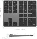 Bluetooth Number Pad, Lekvey Aluminum Rechargeable Wireless Numeric Keypad Slim 34-Keys External Numpad Keyboard Data Entry Compatible for Macbook, MacBook Air/Pro, iMac Windows Laptop Surface Pro etc