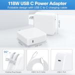 118W Fast USB-C Charger for MacBook Pro/Air