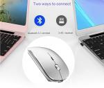 Wireless Bluetooth Mouse for Mac and PC (Silver)
